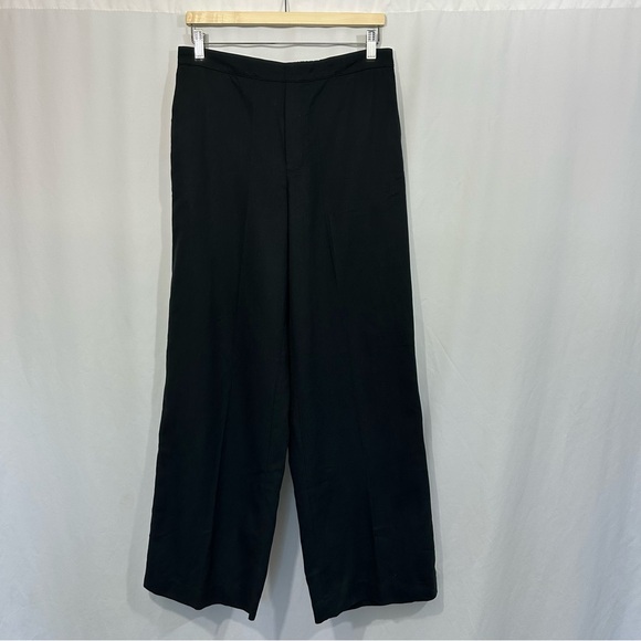 NWT Madewell Pull On Straight Wide Leg Linen Blend Pants in Drapey Twill Black - Picture 4 of 13